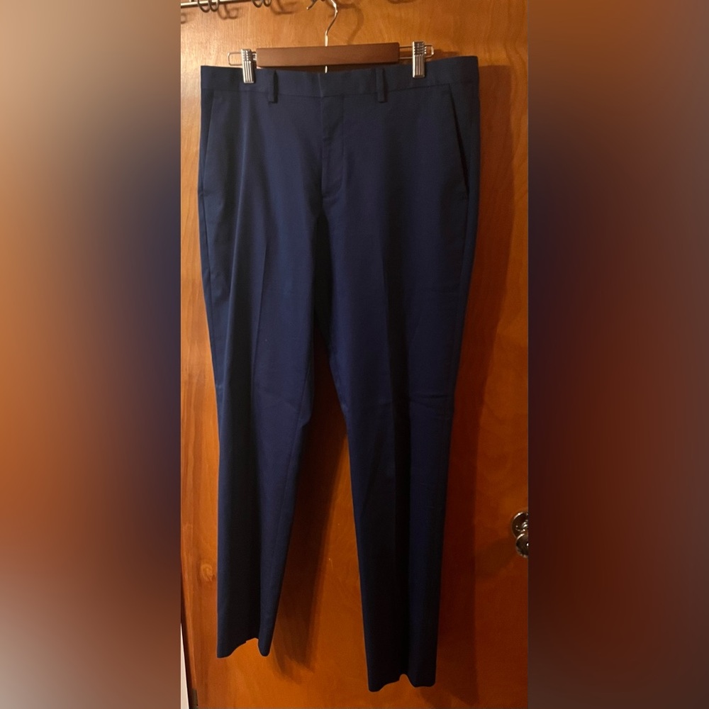 Express men’s suit pants stretch extra slim Navy 33x34